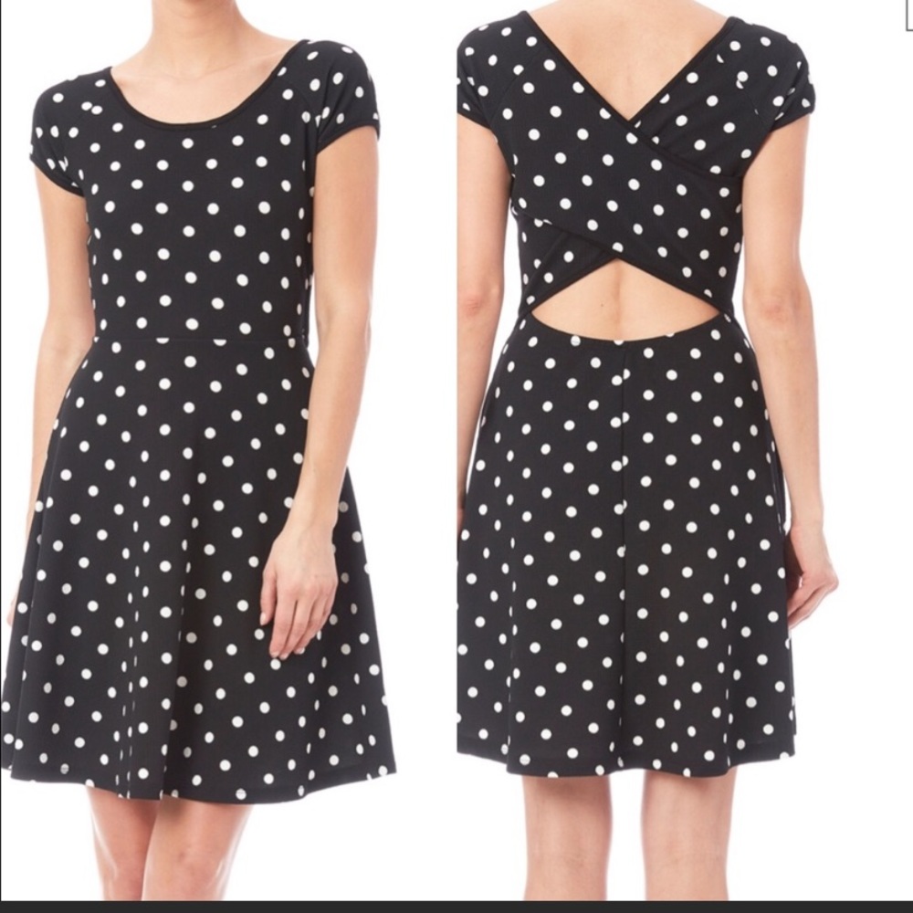 Gilli dress, size L, black & white polka dots